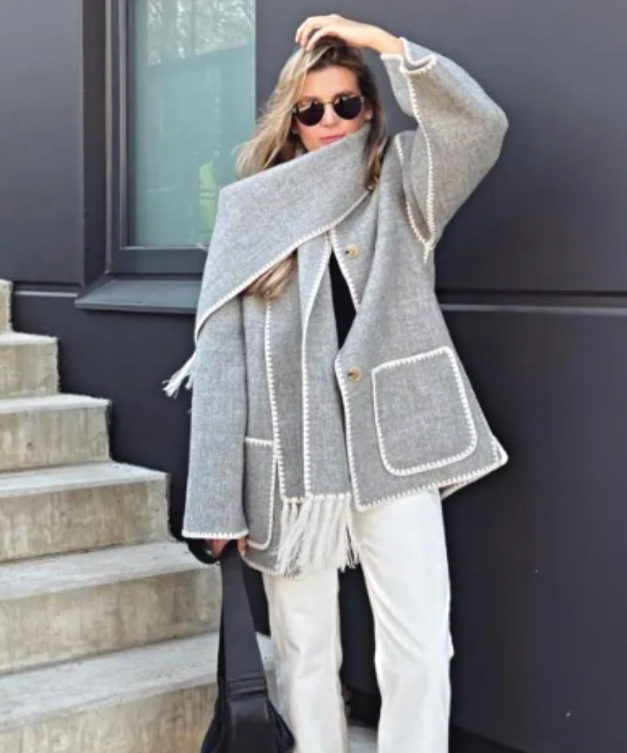 ELLEN | Coat with scarf